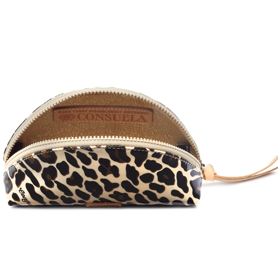Mona Brown Leopard Med Cosmetic Bag