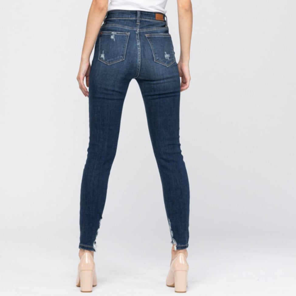 High Rise Skinny Cropped Distressed Jeans