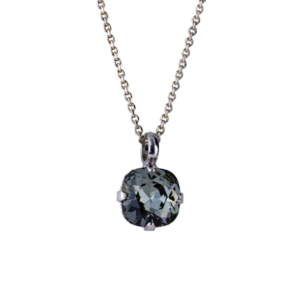 Cushion Cut Pendant Necklace in "Black Diamond"