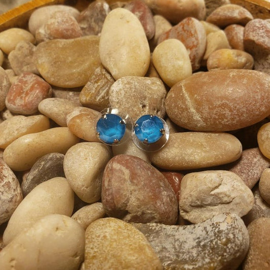 Must-Have Everyday Post Earrings in "Azul Blue Opal"