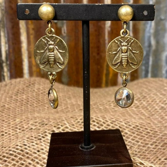 Mini Brass Abielle Medallion Earrings