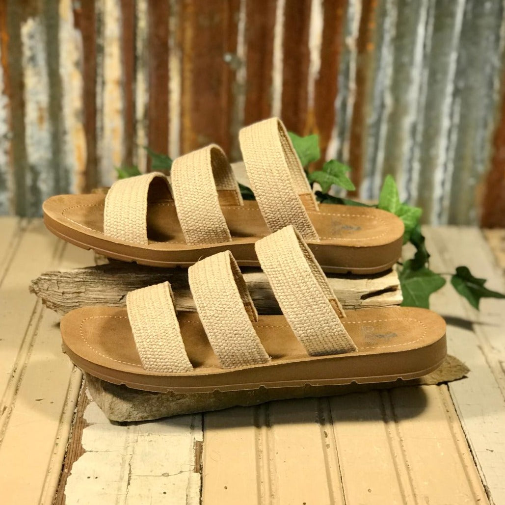 DAFNE Natural Woven Slide/Sandal