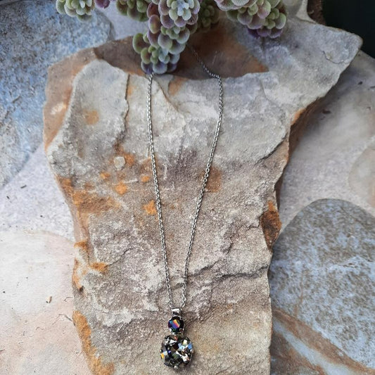 Double Round and Cushion Cut Pendant Necklace in "Rocky Road"