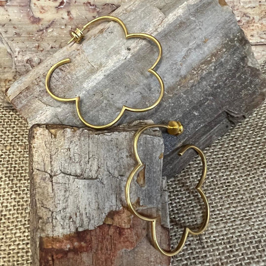 Gardenia Gold Hoop Earrings