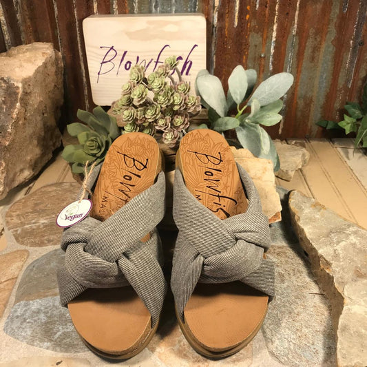 Fanci Gray Smokey Twill Slide Sandal