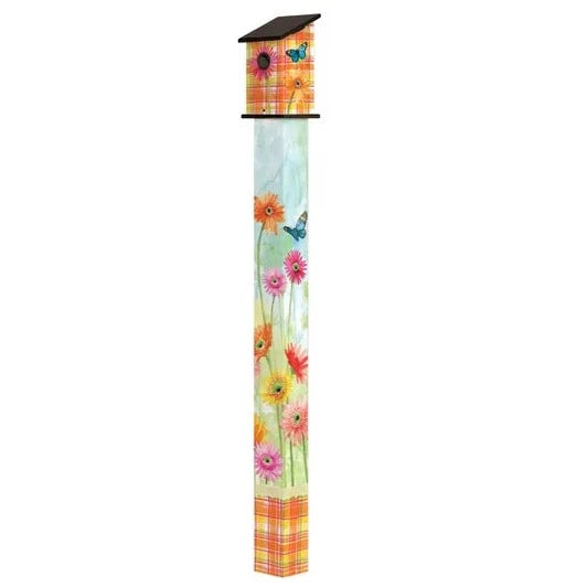 Gerbera Daisy 6' Birdhouse Art Pole