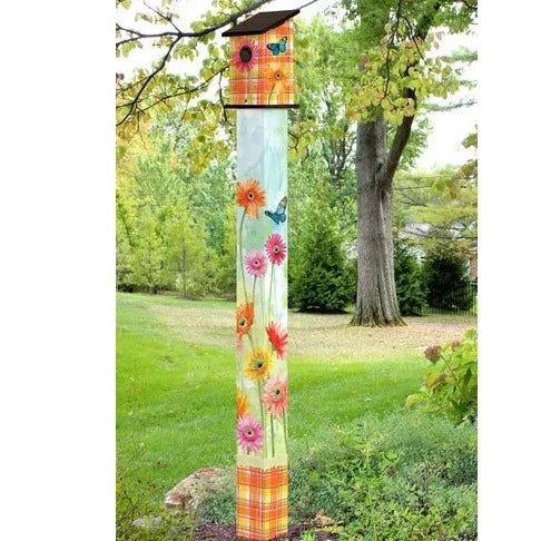 Gerbera Daisy 6' Birdhouse Art Pole
