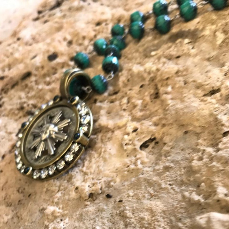 Turquoise Sun King Medallion Necklace