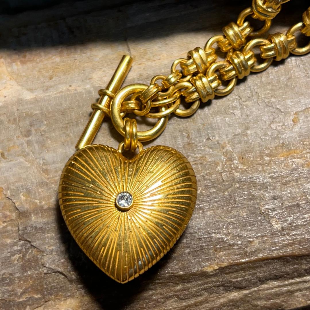 Esme Heart Pendant Link Necklace