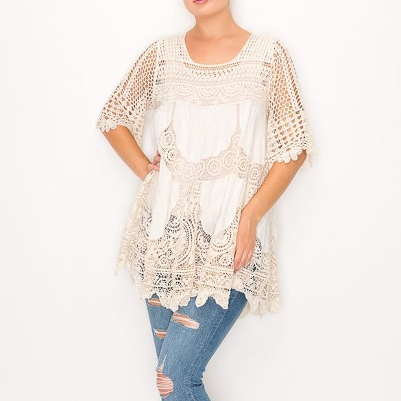 Natural Crocheted Top/Tunic