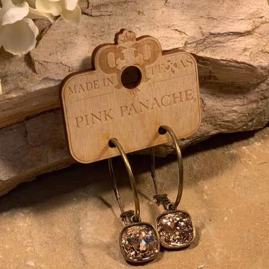 Bronze Hoops with Champagne Crystal