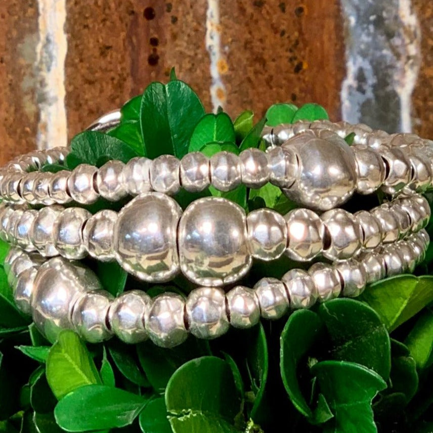 Clad 3 Silver Beaded Straps