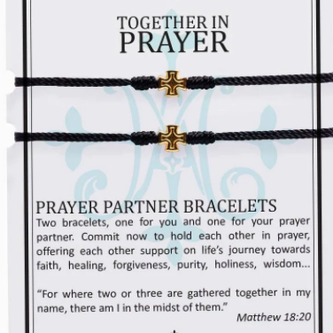 Together in Prayer Gold/Black Bracelet Set