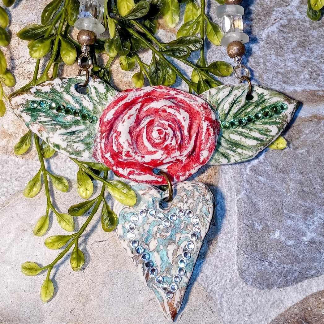 Rose Heart Stone Necklace
