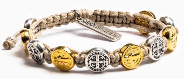 Benedictine Blessing Bracelet - Tan Mixed Medals