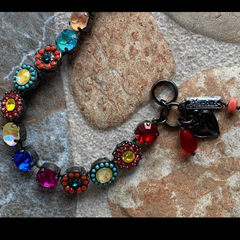 Lovable Rosette & Multi Stone in Poppy Bracelet