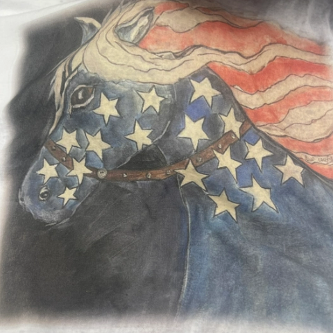 Patriotic Mustang Distressed T-Shirt