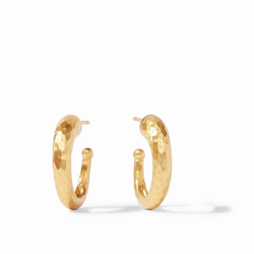 Lightly Hammered Gold Small Hoop Earrings