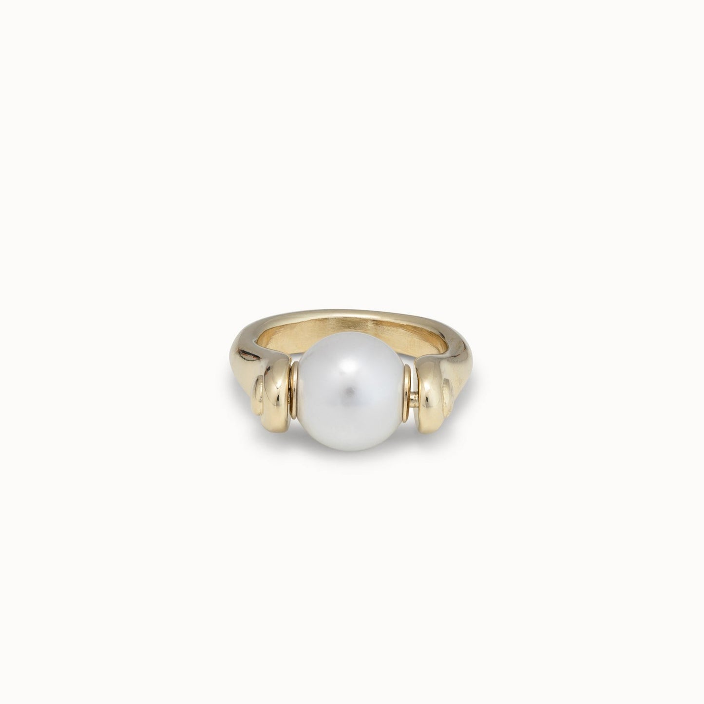 Full Pearl Moon Gold Ring