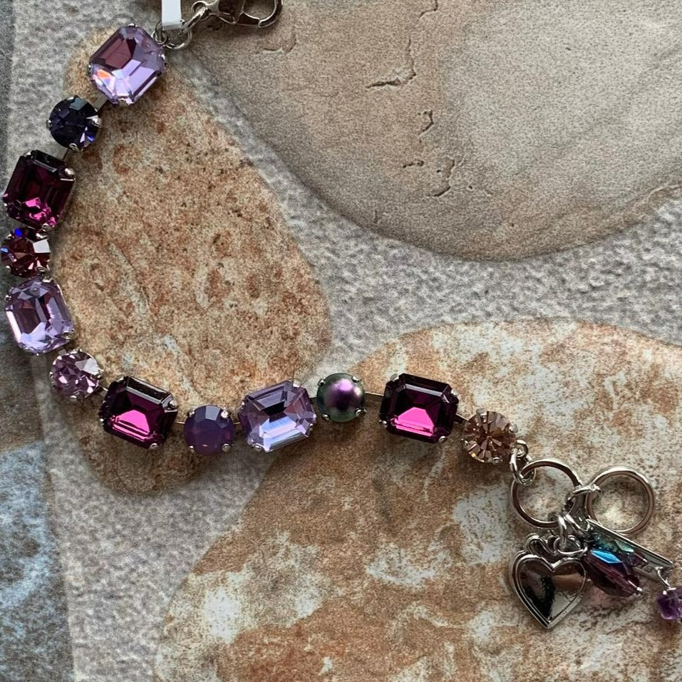 Round Multi Purple Stone Style Bracelet