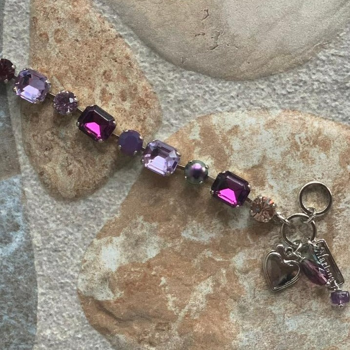 Round Multi Purple Stone Style Bracelet