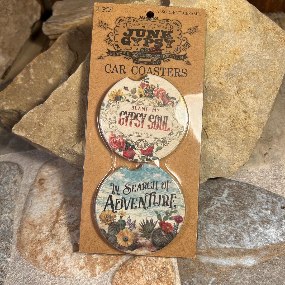 Blame My Gypsy Soul In Search of Adventure Car Coasters