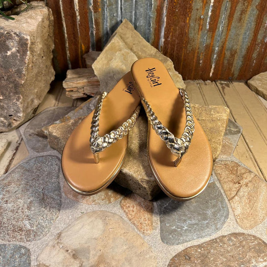 Gold Braided Pigtail Sandal