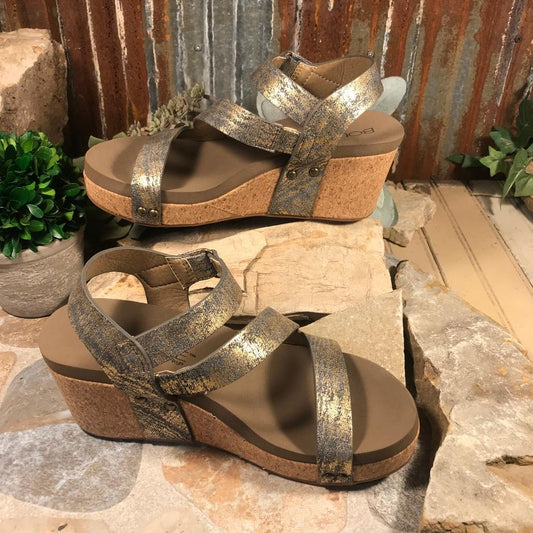 Spring Fling Gun Metal Wedge/Sandal