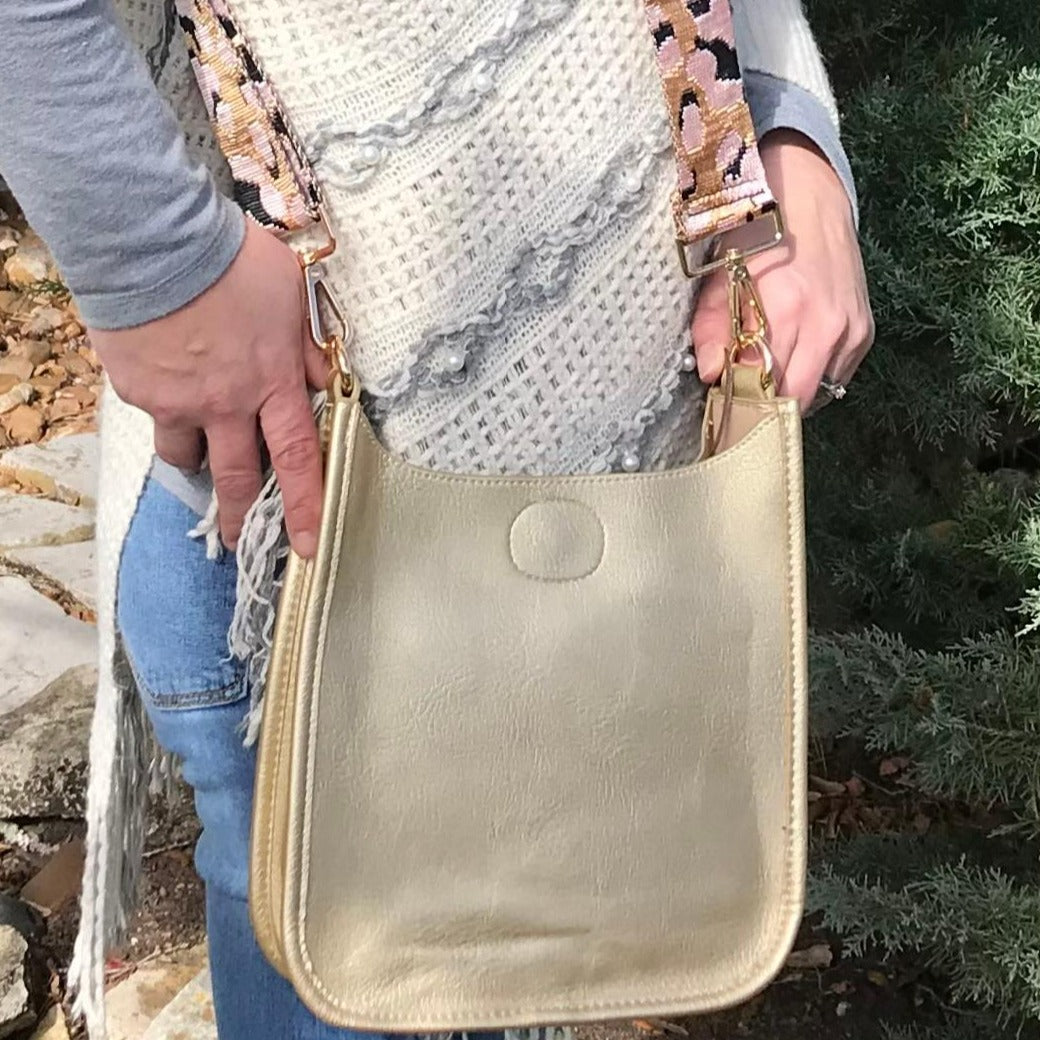 Mini Gold Messenger Handbag