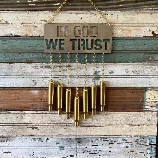 In God We Trust Bullet Windchime .50 BMG