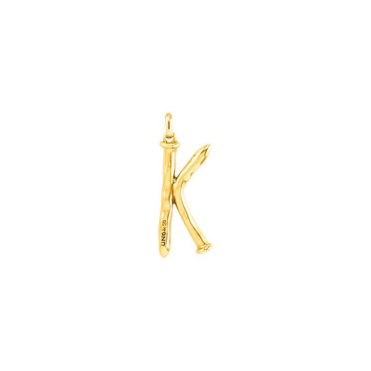 Letter Shaped Pendant in Gold inspired by the Iconic Nail