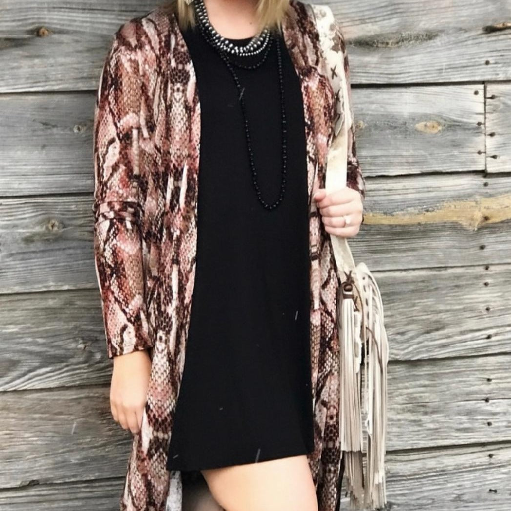 Mauve Python Cardigan