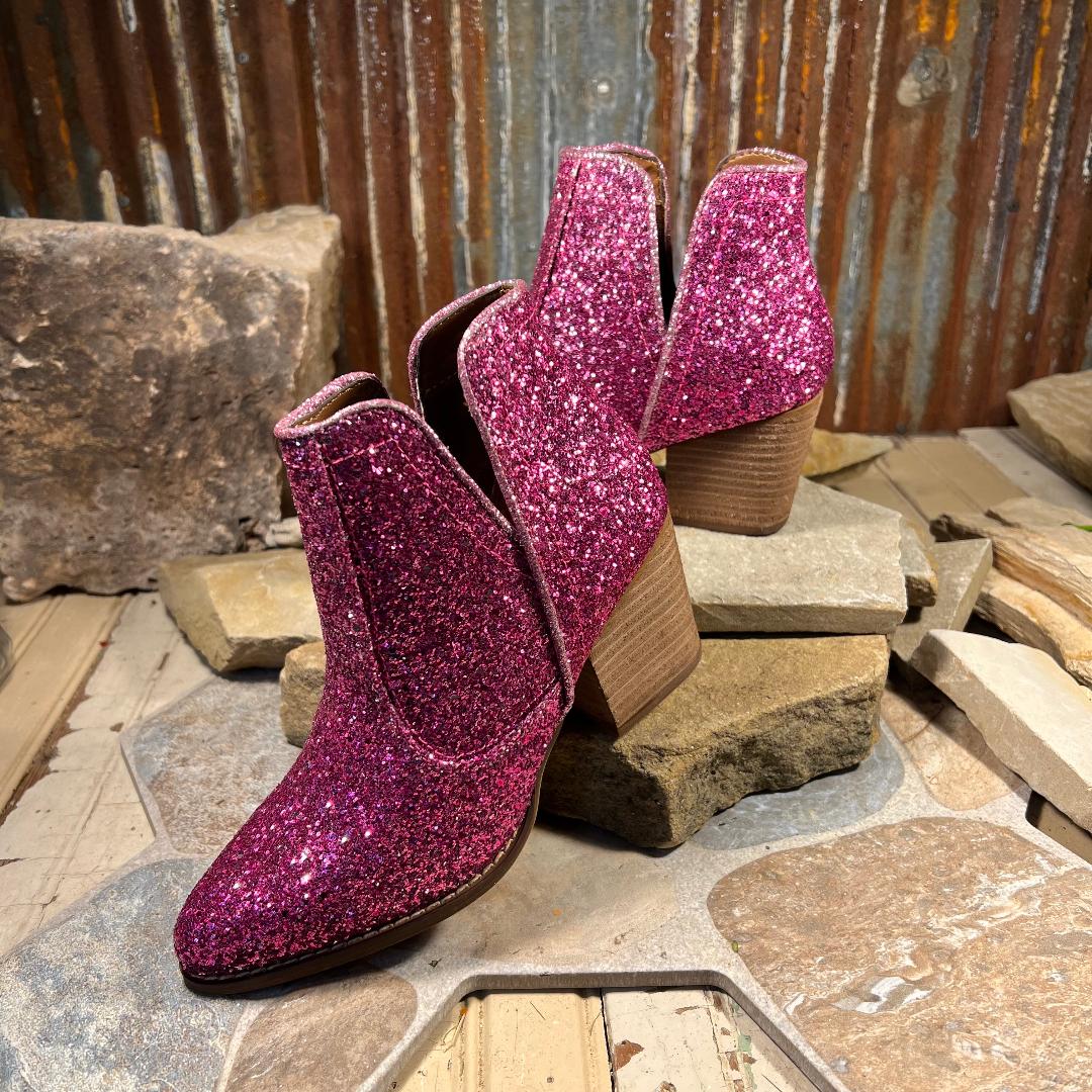 Fiera Pink Glittery Booties