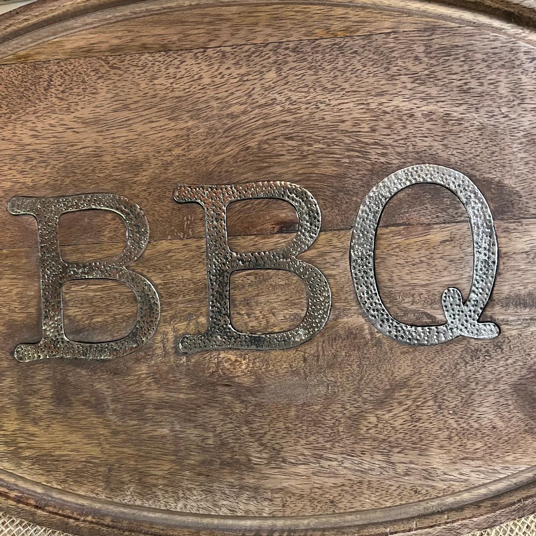 BBQ Oval Wood Serving Board