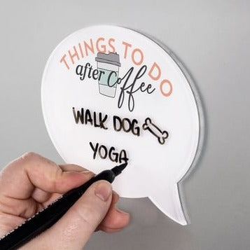 Things To Do After Coffee Magnetic Dry Erase Board