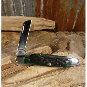 Worn Bermuda Green Bone Pocket Knife