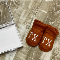 TX Burnt Orange Baby Booties