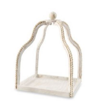 White Washed Wooden Beaded Lantern