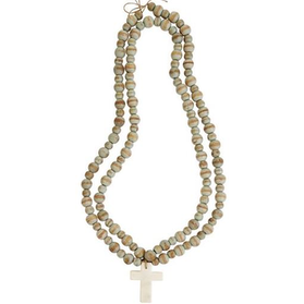 White Marble Cross Beads