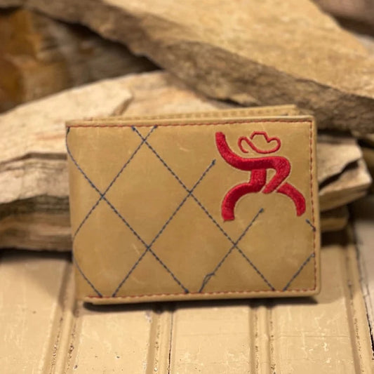 Red and Tan Bi-Fold Wallet