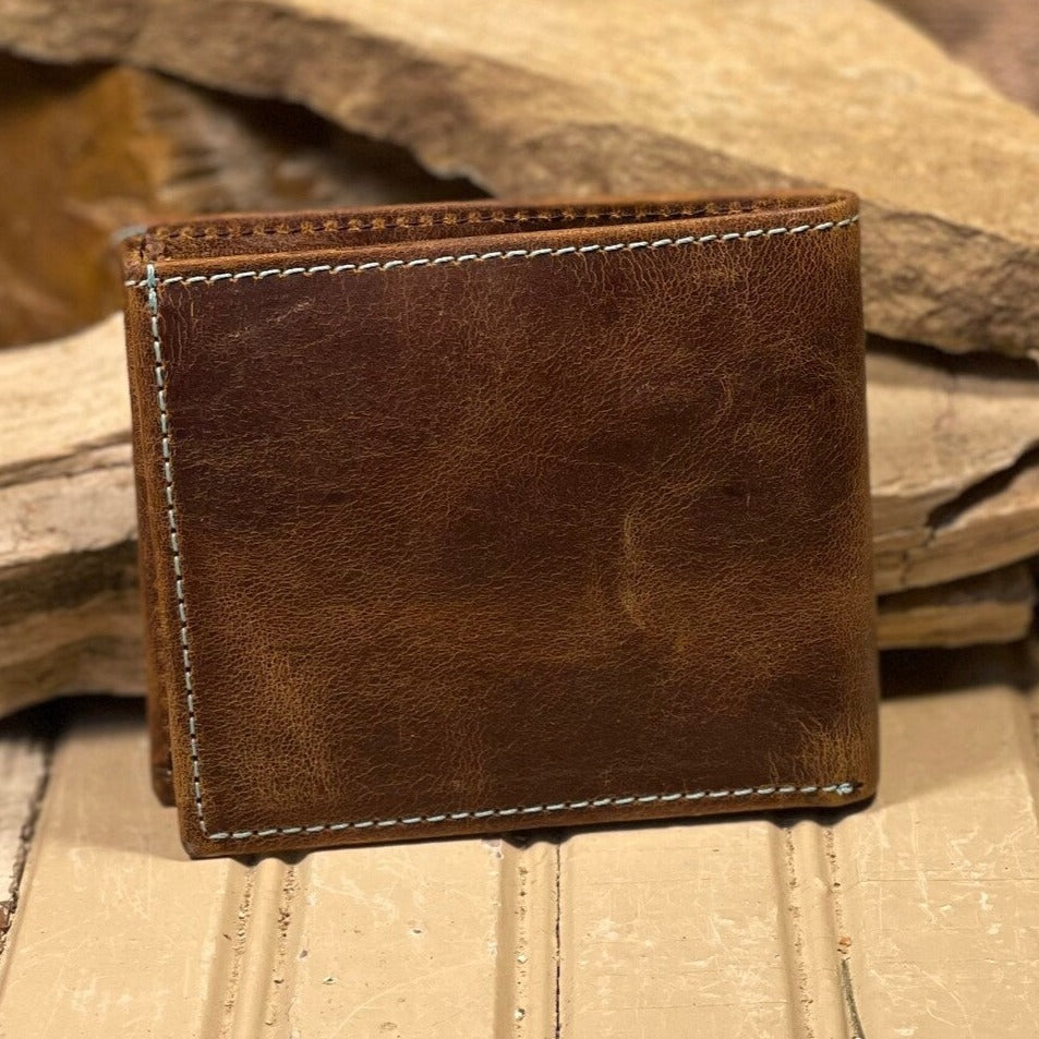 Tan Brown Bi-Fold Wallet
