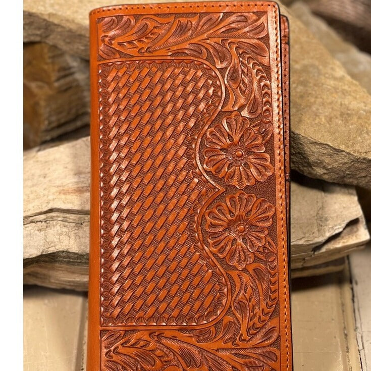 Handtooled Rodeo Wallet and Checkbook Cover