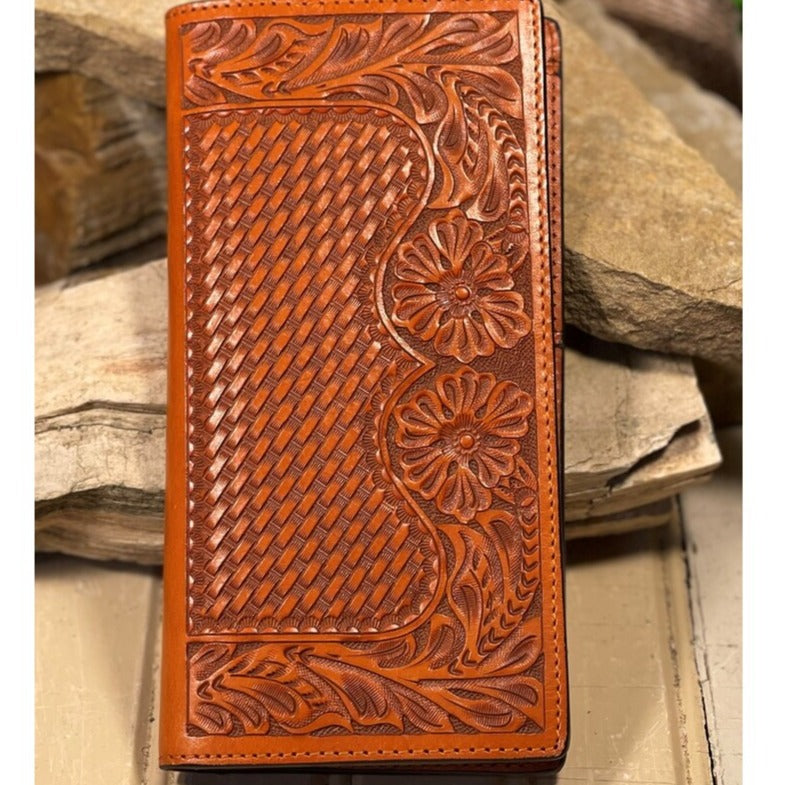 Handtooled Rodeo Wallet and Checkbook Cover