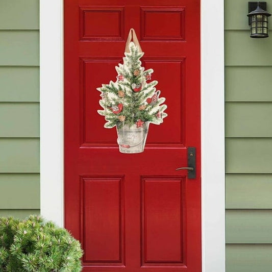 Farmhouse Christmas Tree Door Décor