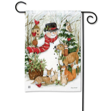 Woodland Snowman Garden Flag