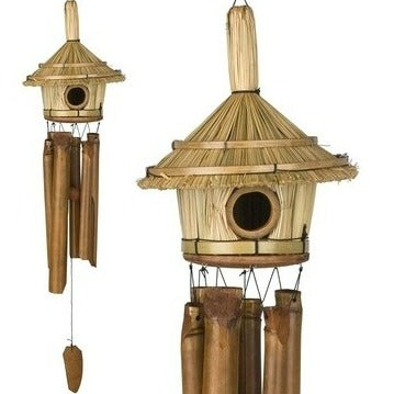 Thatched Root Bamboo Birdhouse Chime