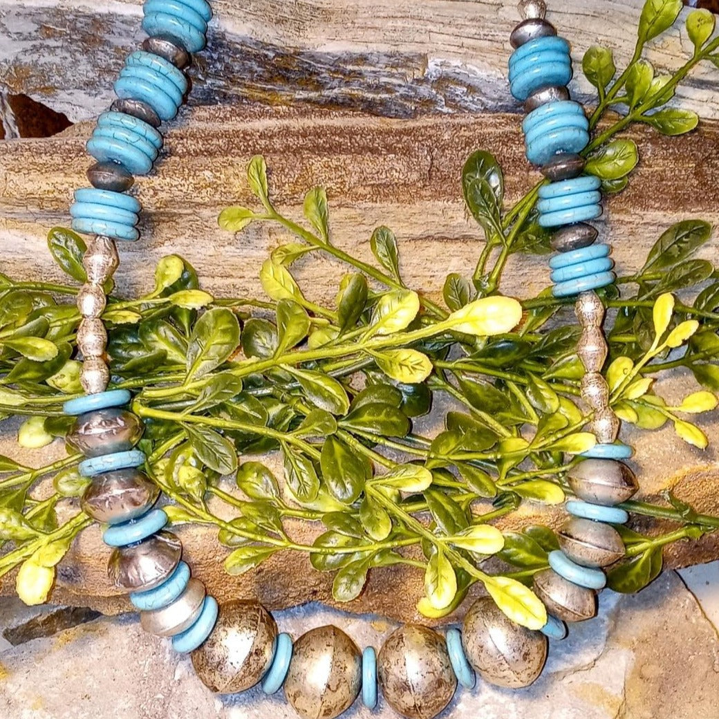 Hand Strung Tibetan Turquoise Necklace