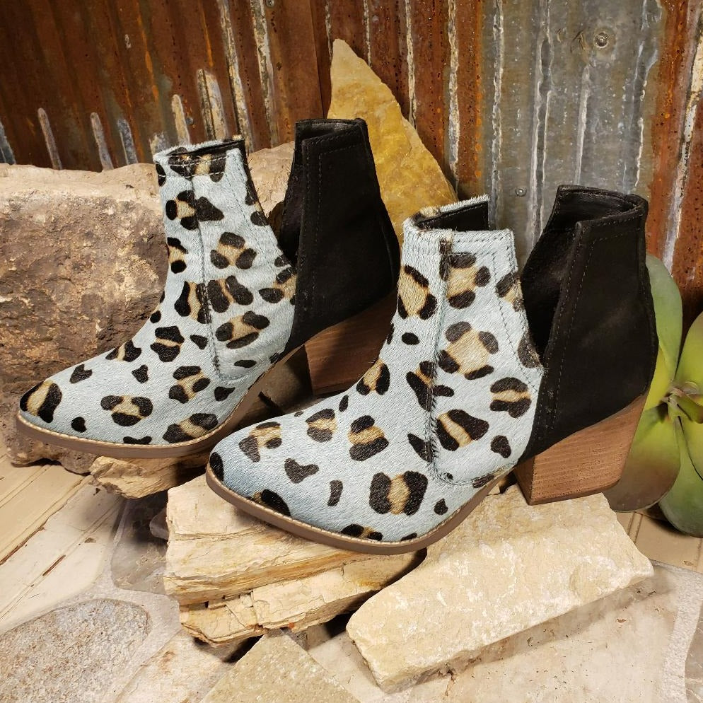 White leopard clearance booties