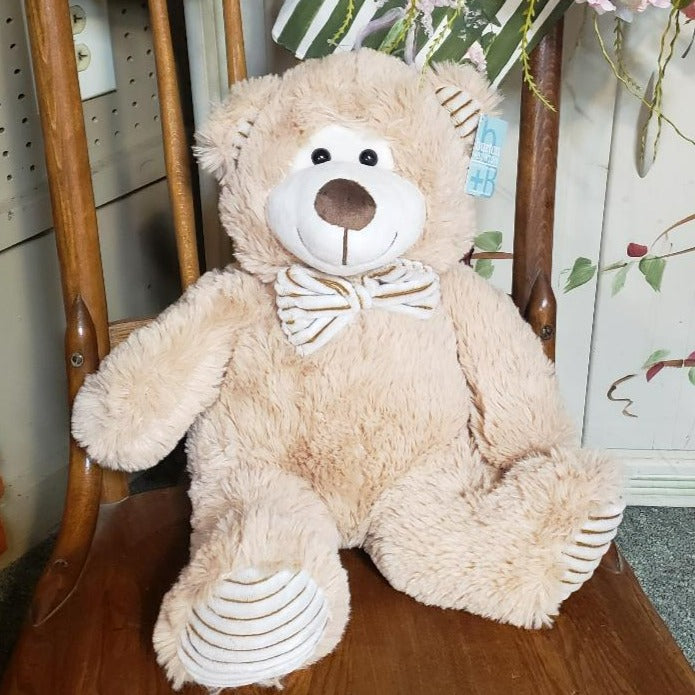 Sitting Beige Corduroy 14" Bear Plush