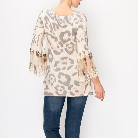 Leopard Print Tunic/Top W/ Lace